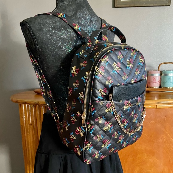 The Magic is You Black Backpack with Colorful Graphics with Black Cosmetic Bag main image 4